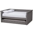 Baxton Studio Alena Tufted Full Daybed with Trundle in Grey