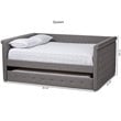 Baxton Studio Alena Tufted Queen Daybed with Trundle in Grey