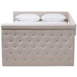 Baxton Studio Alena Tufted Queen Daybed with Trundle in Light Beige