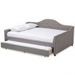 Baxton Studio Eliza Tufted Full Daybed with Trundle in Grey