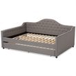 Baxton Studio Eliza Tufted Full Daybed with Trundle in Grey
