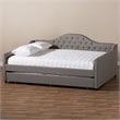 Baxton Studio Eliza Tufted Full Daybed with Trundle in Grey