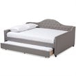 Baxton Studio Eliza Tufted Queen Daybed with Trundle in Grey