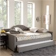 Baxton Studio Eliza Tufted Queen Daybed with Trundle in Grey