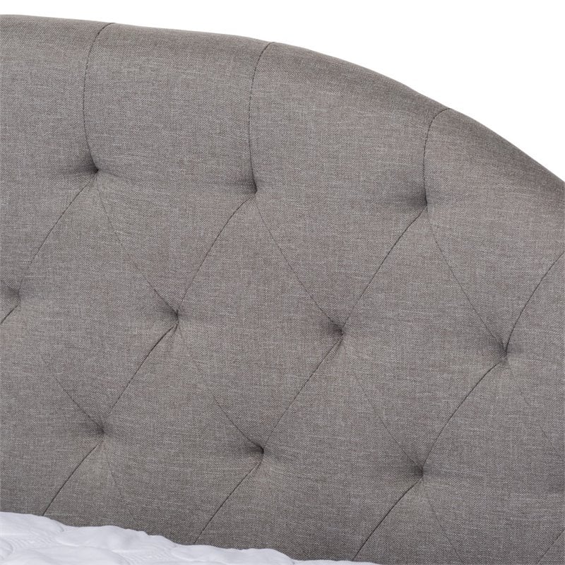 Baxton Studio Eliza Tufted Queen Daybed with Trundle in Grey