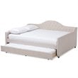 Baxton Studio Eliza Tufted Full Daybed with Trundle in Light Beige