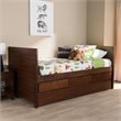 Baxton Studio Linna Storage Daybed with Trundle in Walnut Brown