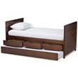 Baxton Studio Linna Storage Daybed with Trundle in Walnut Brown