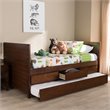Baxton Studio Linna Storage Daybed with Trundle in Walnut Brown