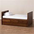 Baxton Studio Linna Storage Daybed with Trundle in Walnut Brown