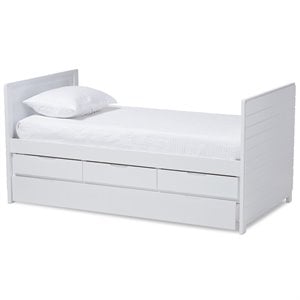 baxton studio linna storage daybed with trundle in white