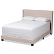 Baxton Studio Lisette Fabric Tufted King Bed in Beige