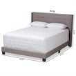 Baxton Studio Lisette Fabric Tufted King Bed in Grey