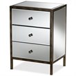 Baxton Studio Nouria Mirrored 3-Drawer End Table
