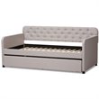 Baxton Studio Camelia Fabric Tufted Twin Daybed in Beige