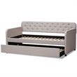 Baxton Studio Camelia Fabric Tufted Twin Daybed in Beige
