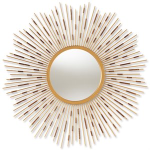 baxton studio apollonia sunburst decorative wall mirror in gold