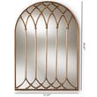 Baxton Studio Freja Decorative Arched Window Wall Mirror in Bronze