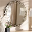 Baxton Studio Luiza Round Petal Decorative Wall Mirror in Silver