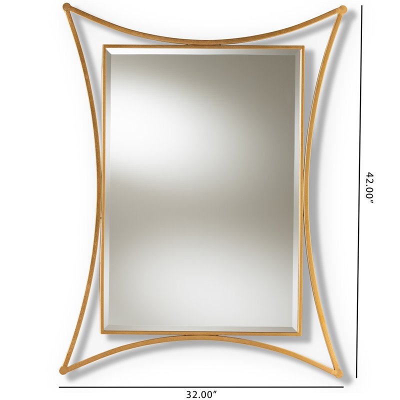 Baxton Studio Melia Decorative Wall Mirror in Gold