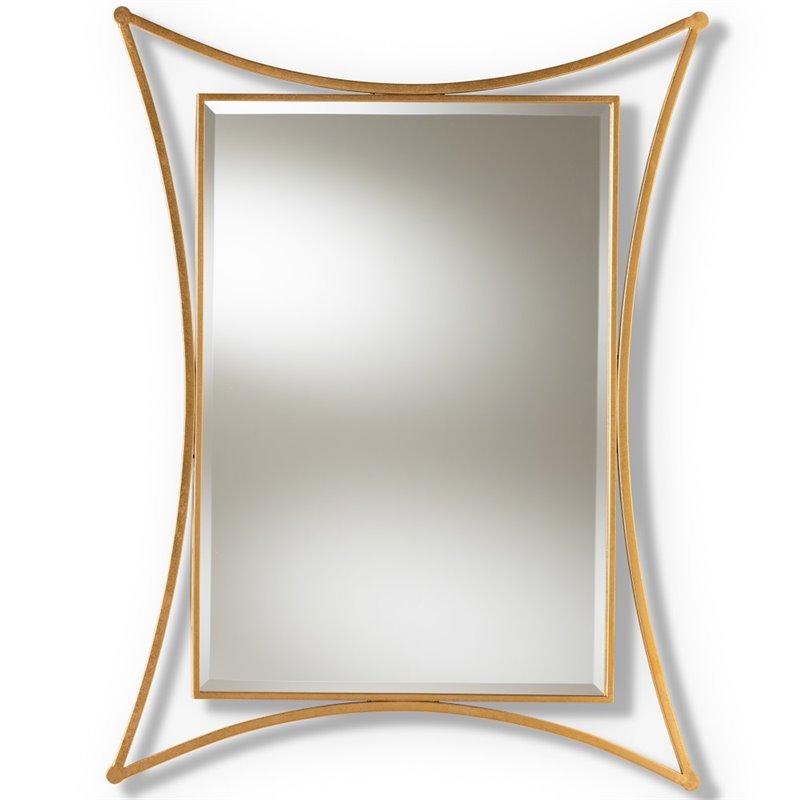 Baxton Studio Melia Decorative Wall Mirror in Gold