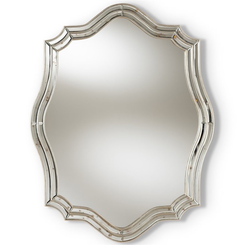 Baxton Studio Isidora Decorative Wall Mirror in Silver
