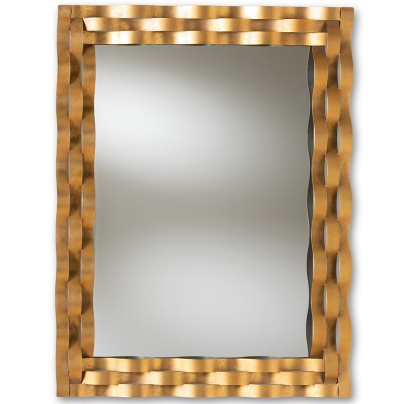 Baxton Studio Arpina Decorative Wall Mirror in Gold