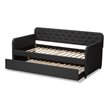 Baxton Studio Camelia Fabric Tufted Twin Daybed in Charcoal Grey