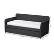 Baxton Studio Camelia Fabric Tufted Twin Daybed in Charcoal Grey