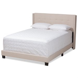 Baxton Studio Lisette Fabric Tufted Full Bed in Beige