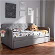 Baxton Studio Camelia Fabric Tufted Twin Daybed in Gray Fabric