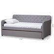 Baxton Studio Camelia Fabric Tufted Twin Daybed in Gray Fabric