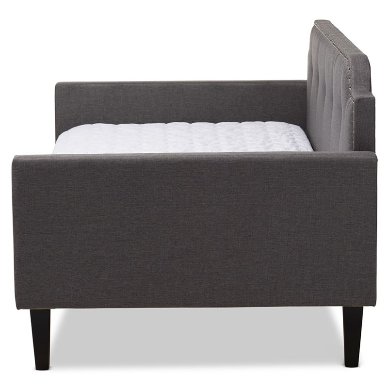 Baxton Studio Packer Fabric Tufted Twin Daybed in Grey