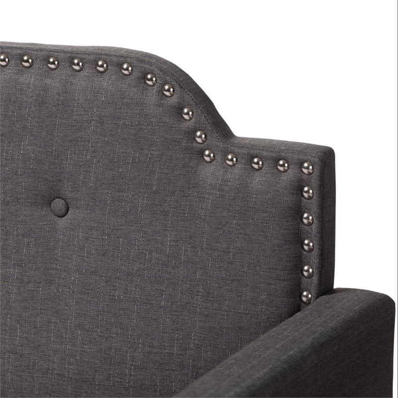 Baxton Studio Packer Fabric Tufted Twin Daybed in Grey