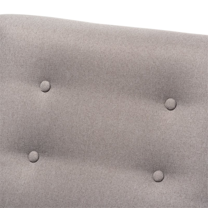 Baxton Studio Perris Upholstered Lounge Chair in Grey and Walnut