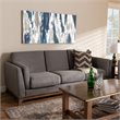 Baxton Studio Sava Fabric Upholstered Sofa in Grey and Walnut