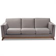 Baxton Studio Sava Fabric Upholstered Sofa in Grey and Walnut