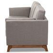 Baxton Studio Sava Fabric Upholstered Sofa in Grey and Walnut