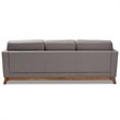 Baxton Studio Sava Fabric Upholstered Sofa in Grey and Walnut