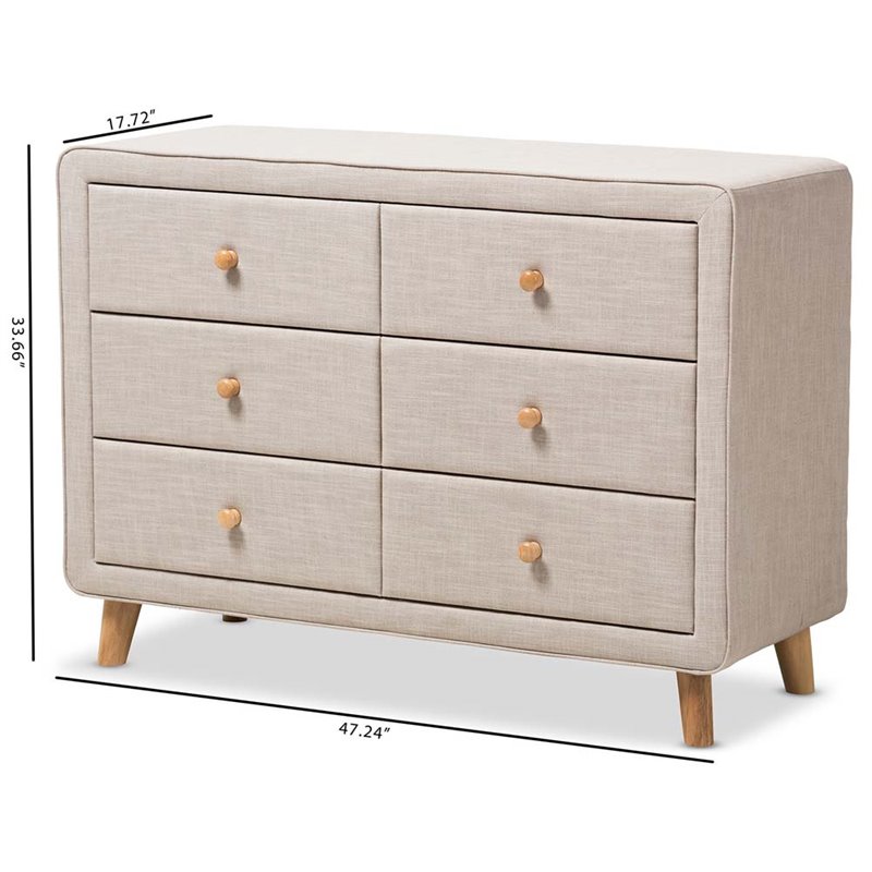 Jonesy 3 Piece Modern Drawer Dresser And Set Of 2 Nightstand Set In Beige 1899602 Pkg