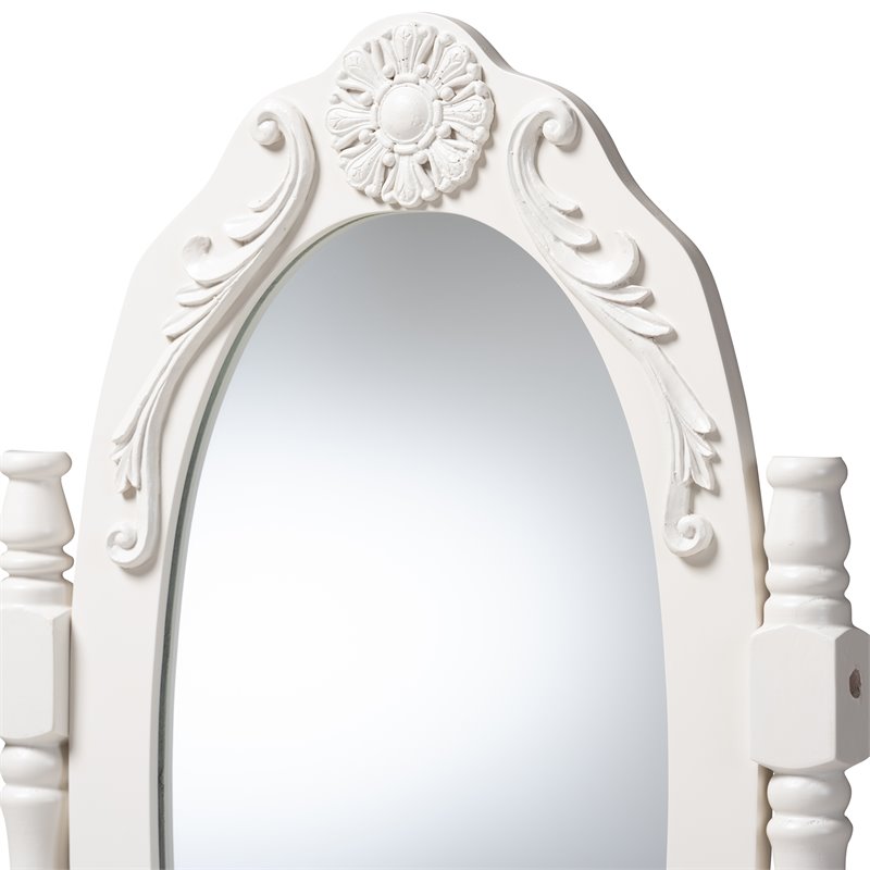 Baxton Studio Veronique White Finished Wood 2-Piece Vanity Table