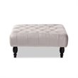 Baxton Studio Keswick Grey Velvet Upholstered Button Tufted Ottoman