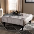 Baxton Studio Keswick Grey Velvet Upholstered Button Tufted Ottoman