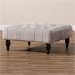 Baxton Studio Keswick Grey Velvet Upholstered Button Tufted Ottoman