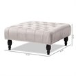Baxton Studio Keswick Grey Velvet Upholstered Button Tufted Ottoman