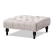 Baxton Studio Keswick Grey Velvet Upholstered Button Tufted Ottoman