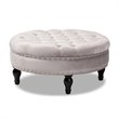 Baxton Studio Palfreyl Grey Velvet Upholstered Button Tufted Ottoman