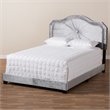 Baxton Studio Embla Grey Velvet Fabric Upholstered Queen Size Bed