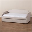 Baxton Studio Ally Beige Upholstered Twin Size Daybed with Trundle Bed
