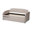 Baxton Studio Ally Beige Upholstered Twin Size Daybed with Trundle Bed